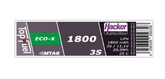 Hacker Motor 91800341 - Battery - Hacker Motor - Universal - XT60 - XH - Lithium Polymer (LiPo)