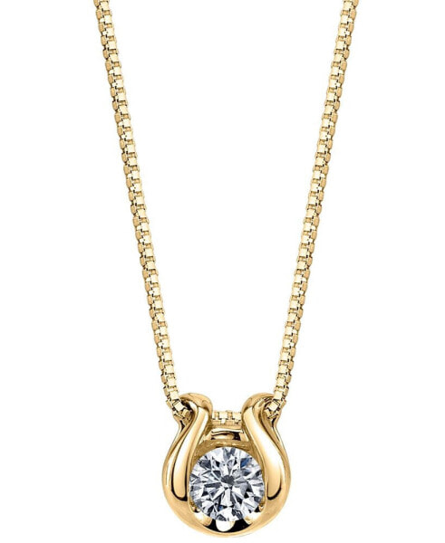 Diamond Solitaire Omega 18" Pendant Necklace (1/5 ct. t.w.) in 14k Gold
