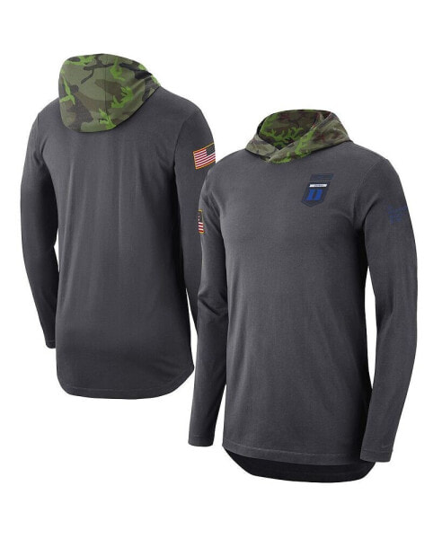 Men's Anthracite Duke Blue Devils Military-Inspired Long Sleeve Hoodie T-shirt