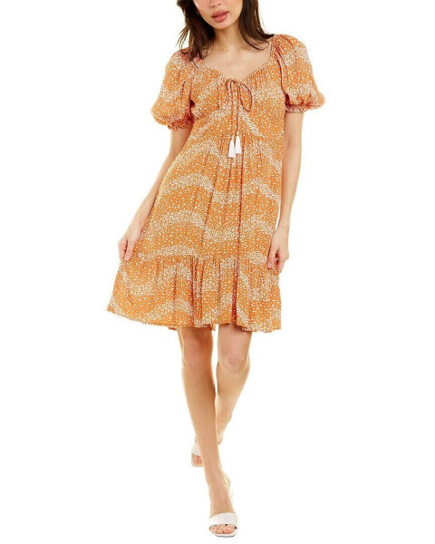 Lusana Amber Mini Dress Women's Orange Xs