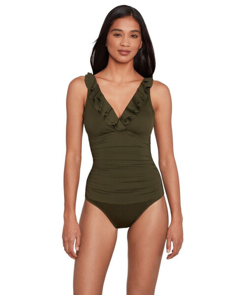 Women's Ruffle Surplice One Piece Swimsuit