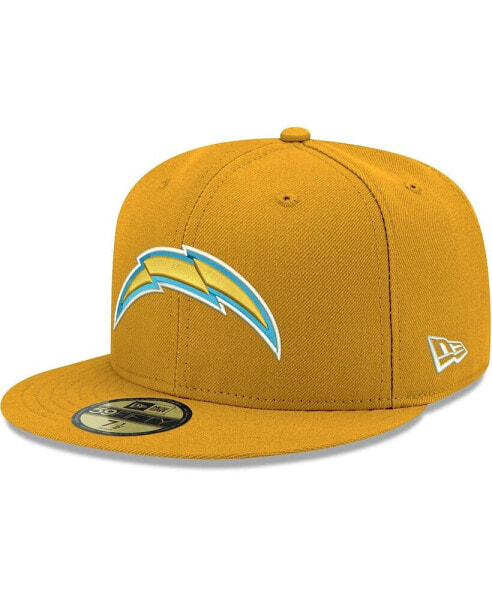 Men's Gold Los Angeles Chargers Omaha Primary Logo 59FIFTY Fitted Hat