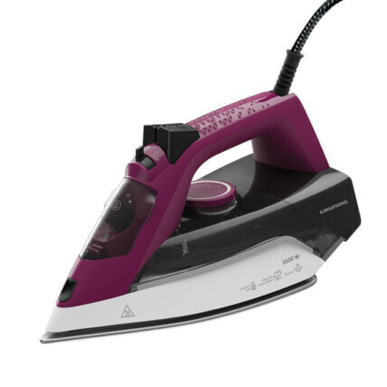 Grundig SI 6850 - Steam iron - Ceramic soleplate - 1.9 m - 150 g/min - Grey - Purple - White - 0.24 L