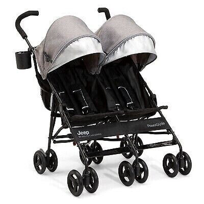 Jeep PowerGlyde Side-by-Side Double Stroller by Delta Children - Gray