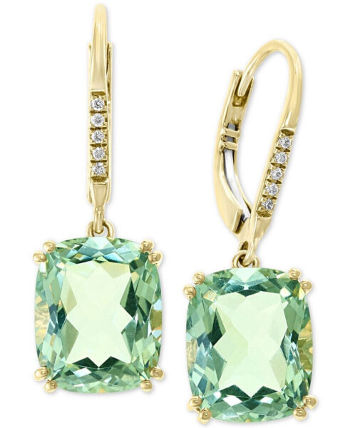EFFY® Green Quartz (8-1/3 ct. t.w.) & Diamond Accent Drop Earrings in 14k Gold