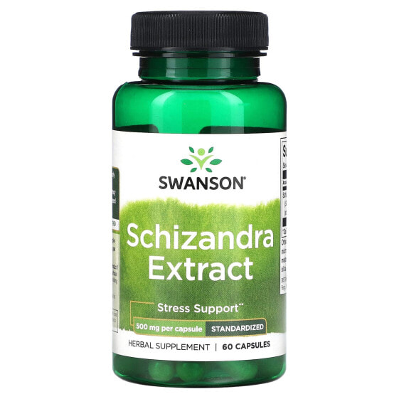 Schizandra Extract, Standardized, 500 mg, 60 Capsules