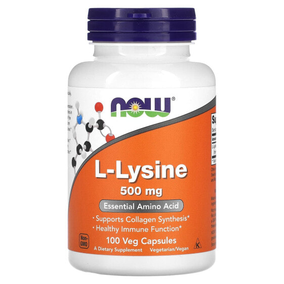 L-Lysine, 500 mg, 100 Veg Capsules