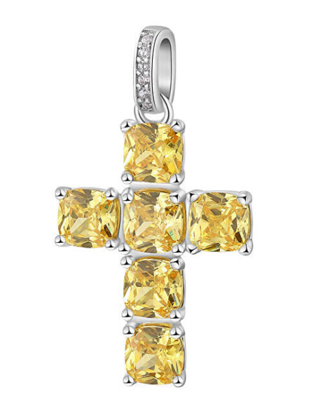 Silver pendant with zircons Fancy Energy Yellow FEY03