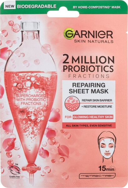 Garnier Skin Naturals 2 Million Probiotics Repairing Sheet Mask Maseczka do twarzy 1 szt.