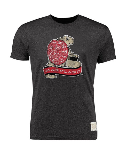 Men's Heather Black Maryland Terrapins Vintage-Inspired Tri-Blend T-shirt