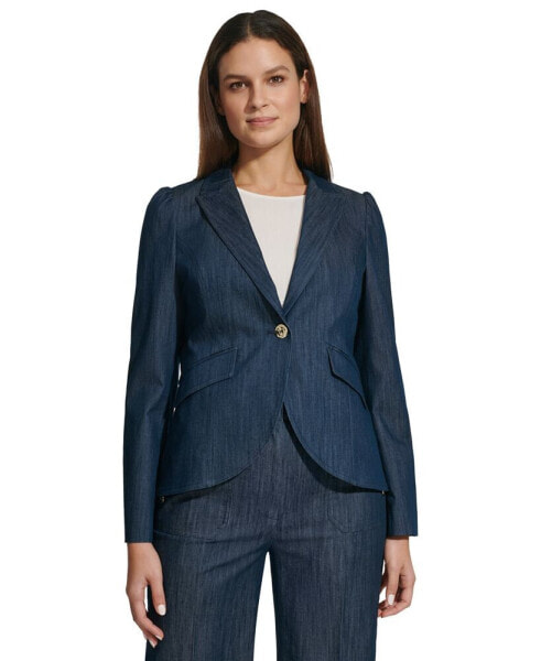 Women's Puff-Sleeve Single-Button Blazer