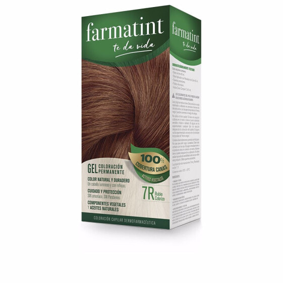 Farmatint	Permanent Coloring Gel No. 7 R Перманентная краска для волос на растительной основе и маслах без аммиака, оттенок медный блонд