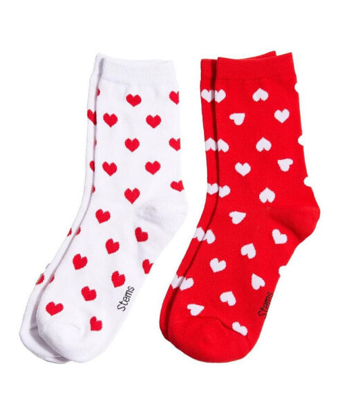 Women's Mini Heart Crew Socks Two Pack