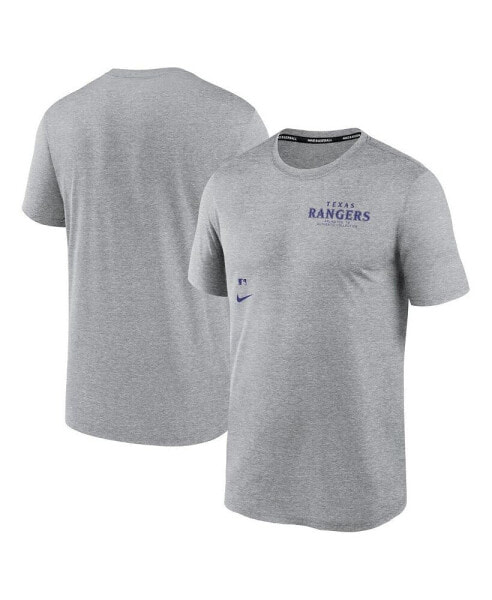 Men's Heather Charcoal Texas Rangers Authentic Collection Early Work Tri-Blend Performance T-Shirt