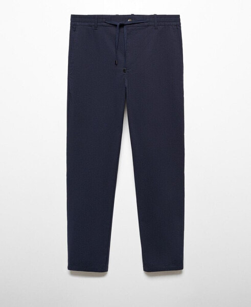 Men's Cotton Seersucker Drawstring Pants