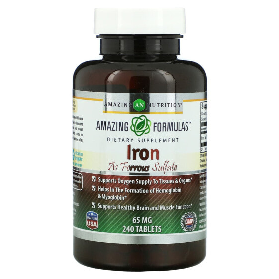 Железо Amazing Nutrition Сульфат железа, 65 мг, 240 таблеток