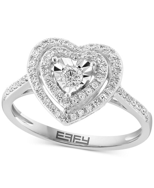 EFFY® Diamond Halo Heart Ring (1/3 ct. t.w.) in 14k White Gold