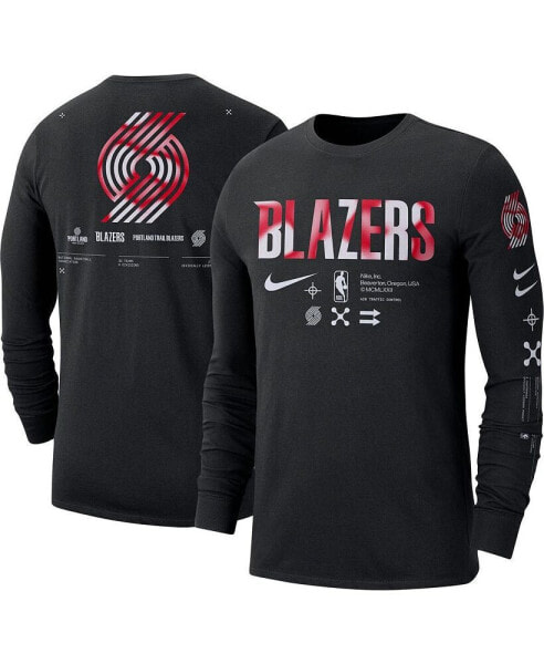 Men's Black Portland Trail Blazers Essential Air Traffic Control Long Sleeve T-shirt