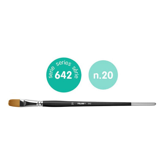 MILAN ´Premium Synthetic´ Cat´S Tongue Paintbrush With LonGr Handle Series 642 No. 20