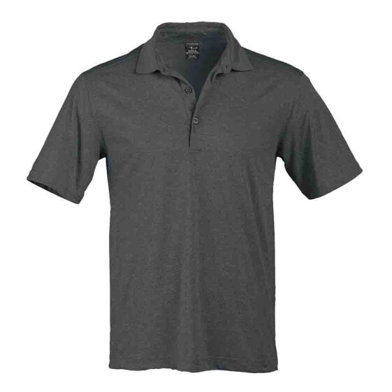Page & Tuttle Solid Heather Short Sleeve Polo Shirt Mens Grey Casual P2003-SLA