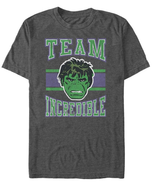 Marvel Men's Classic Hulk Team Incredible Collegiate, Short Sleeve T-Shirt