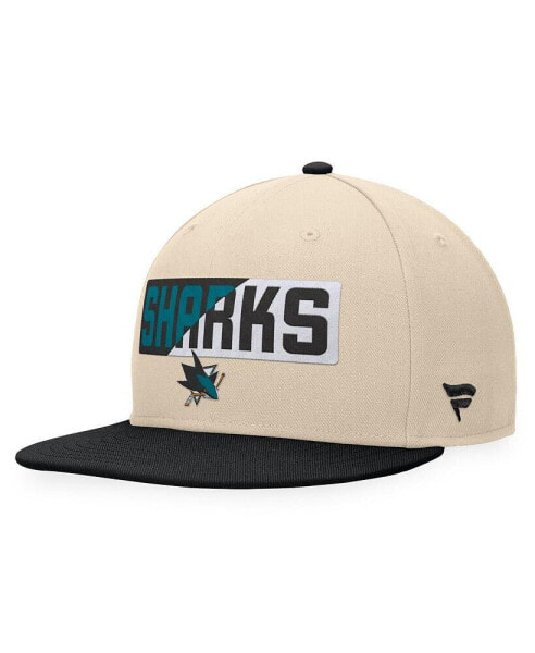 Men's Cream/Black San Jose Sharks Goalaso Snapback Hat