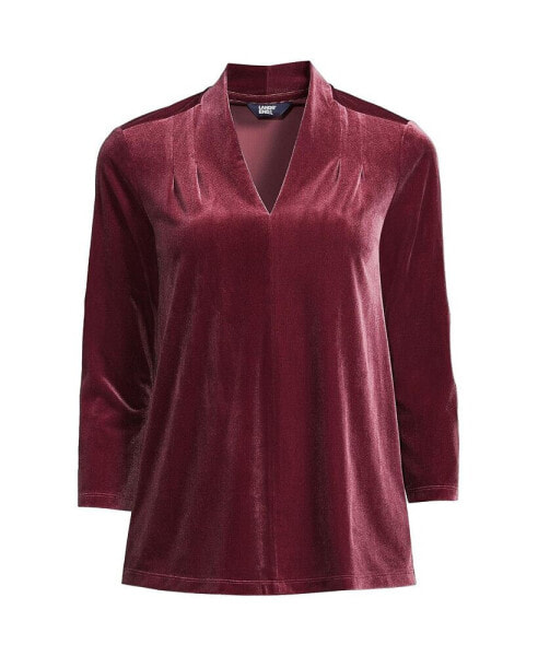 Women's 3/4 Sleeve Velvet Top