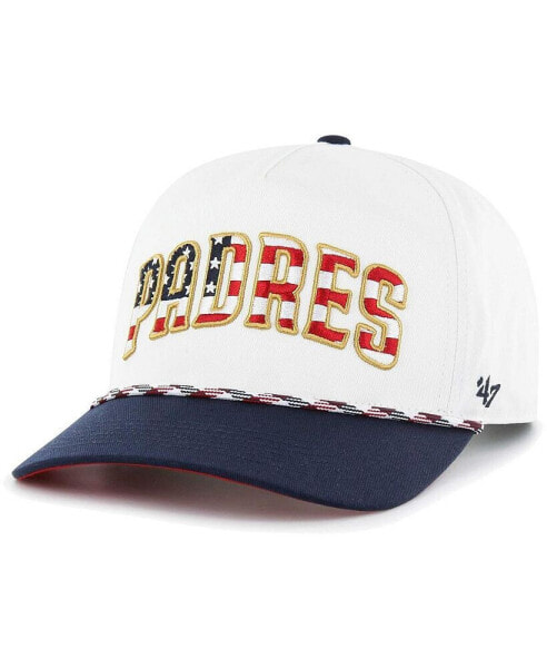 Men's White San Diego Padres Flag Script Hitch Snapback Hat