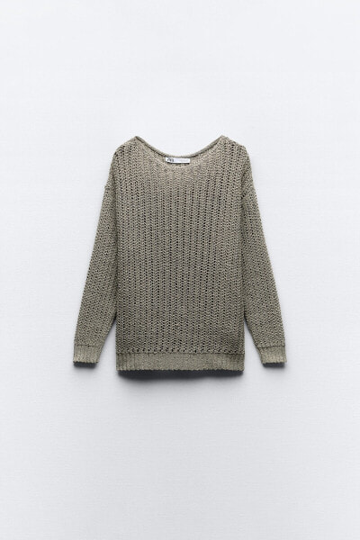 Sequinned open-knit sweater