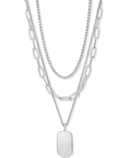 On 34th gold-Tone 3-Row Chain Pendant Necklace, 16" to 19" + 2" extender, Created for Macy's