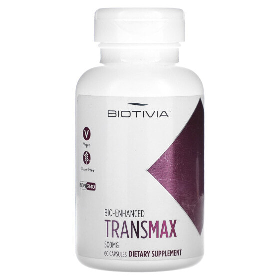 БАД Ресвератрол Biotivia Transmax, 500 мг, 60 капсул