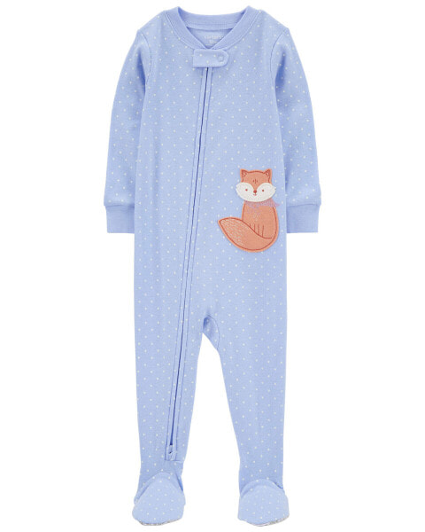 Toddler 1-Piece Fox 100% Snug Fit Cotton Footie Pajamas 2T