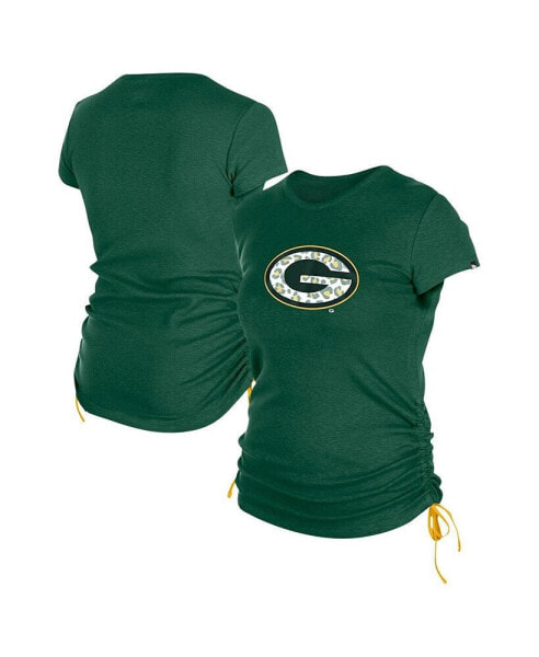 Women's Green Green Bay Packers Ruched Side T-Shirt