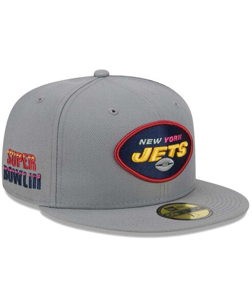 Men's Gray New York Jets Color Pack 59FIFTY Fitted Hat