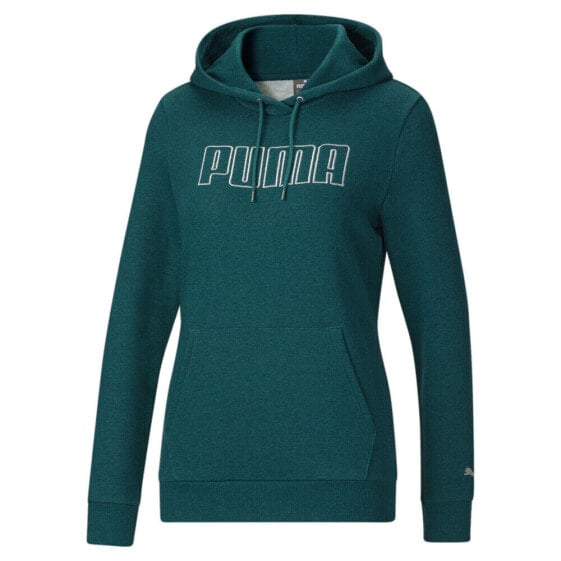 Puma Senci Logo Pullover Hoodie Womens Green Casual Outerwear 67874043