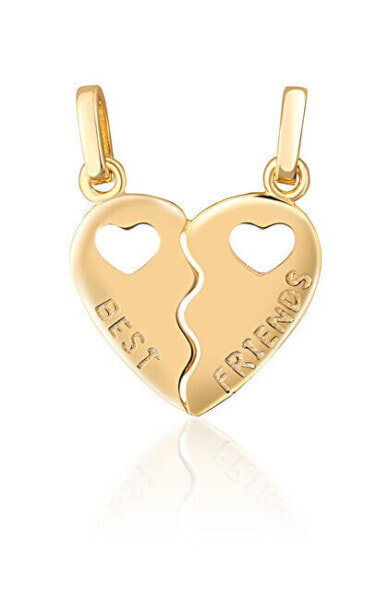 Gold-plated heart-shaped pendant Best Friends SVLP0811XH2GO00