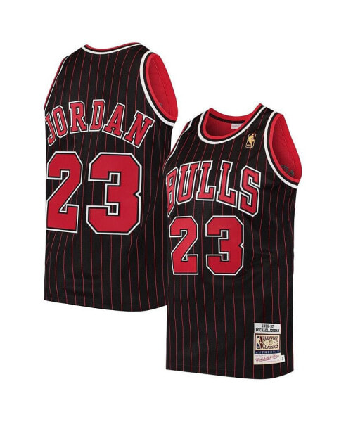 Men's Michael Jordan Black Chicago Bulls 1996/97 Hardwood Classics Authentic Jersey