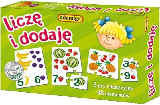 Пазл для малышей Adamigo Я Считаю, с фруктами и цифрами, 48 элемента, 24 x 15 см