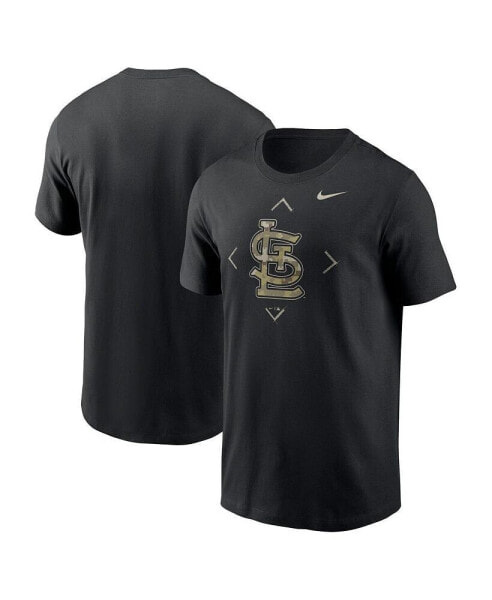 Men's Black St. Louis Cardinals Camo Logo T-shirt