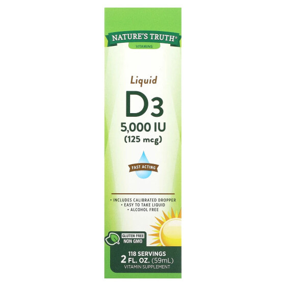 Vitamins, Liquid D3, 125 mcg (5,000 IU), 2 fl oz (59 ml)