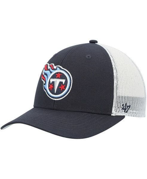 Big Boys and Girls Navy, White Tennessee Titans Adjustable Trucker Hat