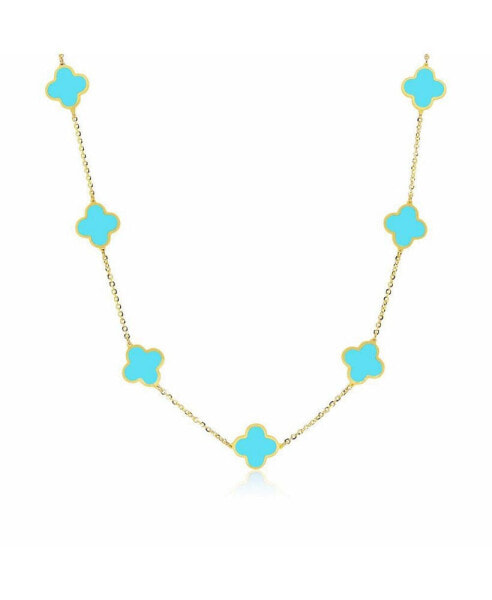 The Lovery small Turquoise Clover Necklace