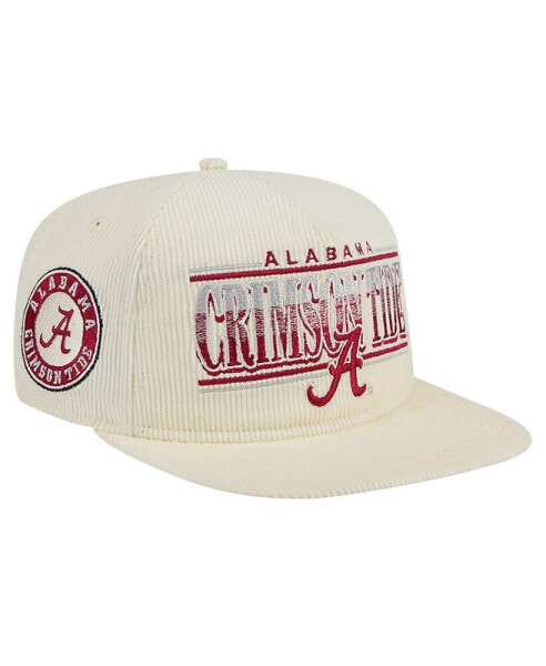 Men's Cream Alabama Crimson Tide Throwback Golfer Corduroy Snapback Hat