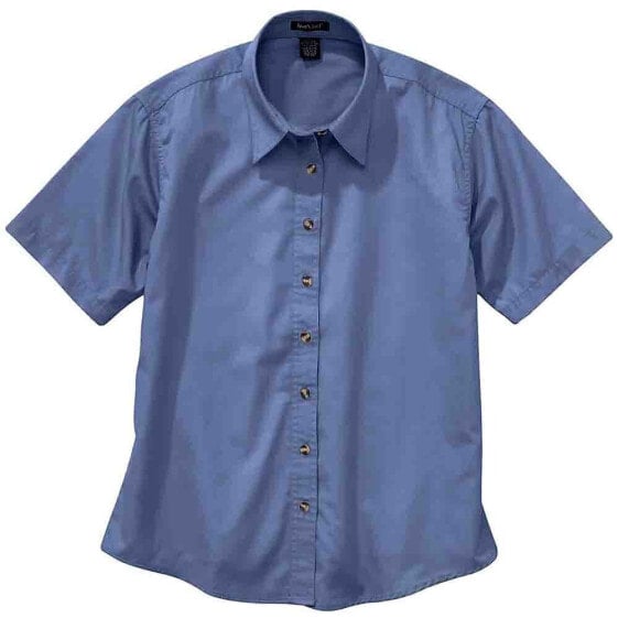 Топ женский River's End EZCare Woven Short Sleeve Blue Casual Tops 63