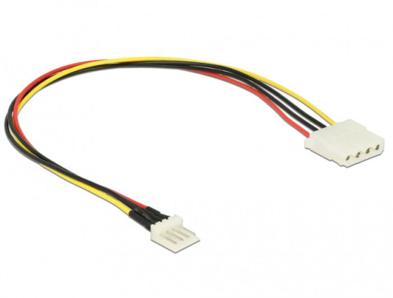 Delock 85457 - 0.3 m - Floppy (4-pin) - Molex (4-pin) - Male - Female - Black - Red - White - Yellow