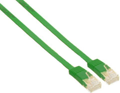 InLine Flat Ultraslim Patch Cable U/UTP Cat.6 Gigabit ready green 1m