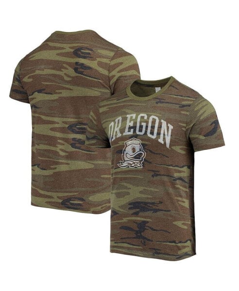 Men's Camo Oregon Ducks Arch Logo Tri-Blend T-shirt