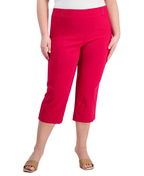 Plus Size Tummy Control Pull-On Capri Pants, Created for Macy's