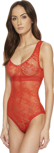 Stella McCartney 146117 Women's Stella Lace Bodysuit Color Red Gazania Sz L