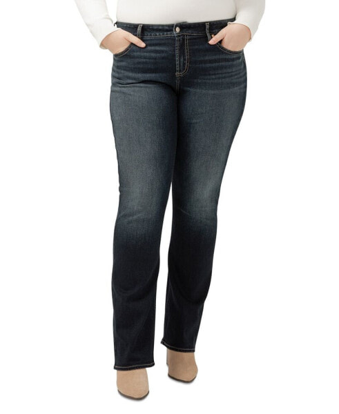 Plus Size Elyse Mid-Rise Comfort-Fit Slim Bootcut Jeans